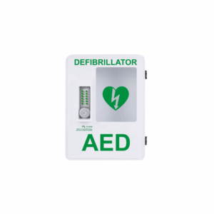 Standing White AED Cabinet Aluminium lockable with pin code