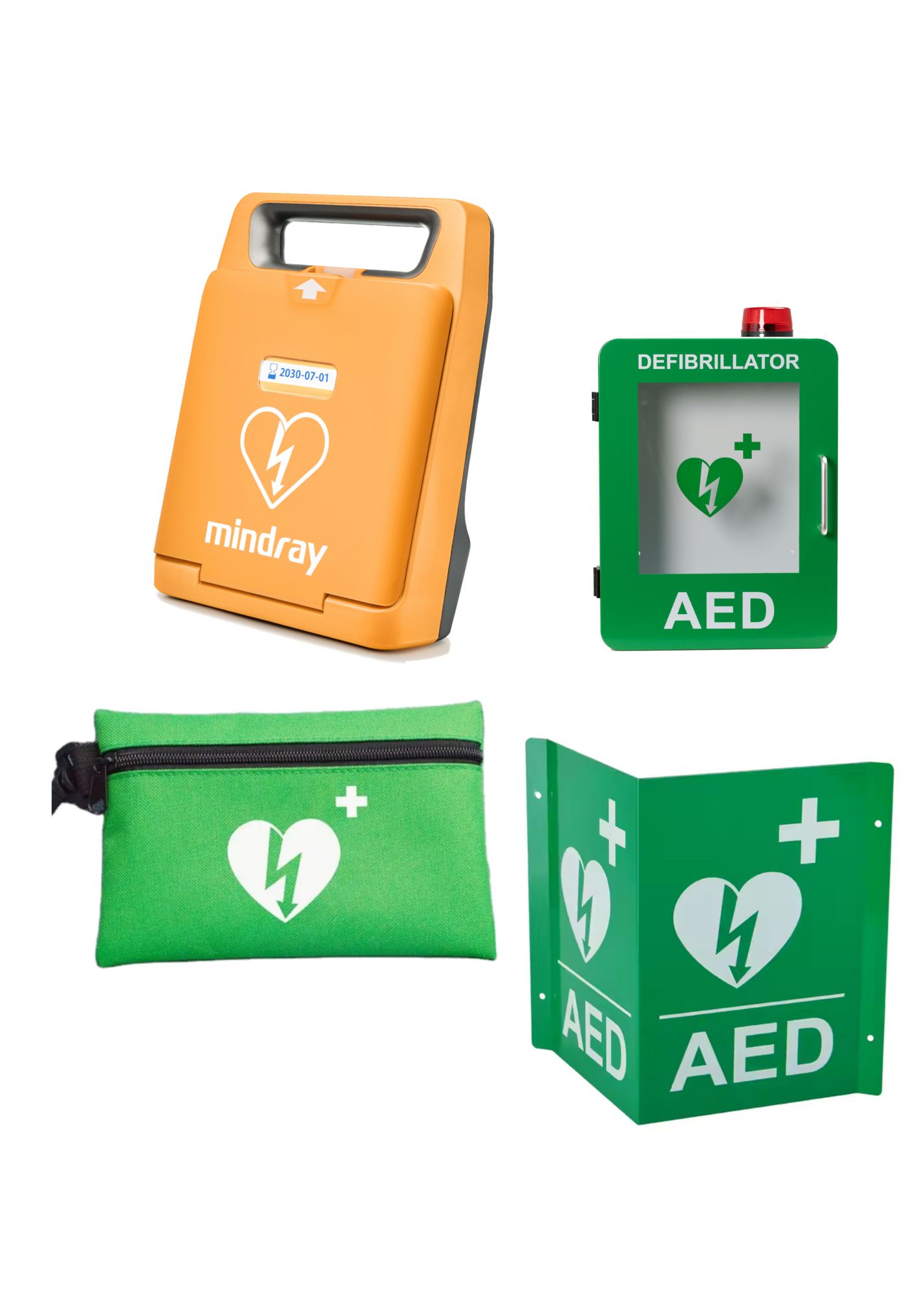 Mindray Cardiac Defibrillator Bundle AED, Cabinet, Sign and Prep kit
